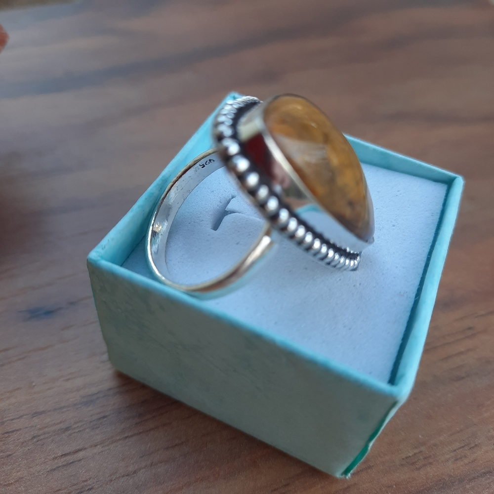 Unisex Golden Tiger Eye Ring (7.5) - Picture 13 of 15